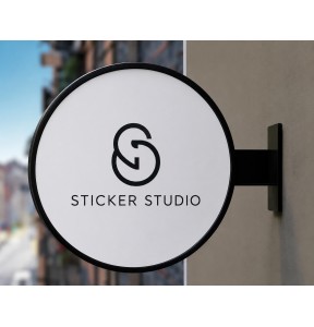 Double-sided Backlit Sign Round 40cm Flat Acrylic