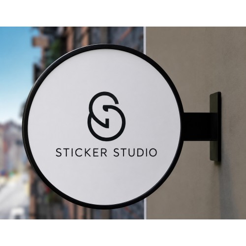 Double-sided Backlit Sign Round 80cm Flat Acrylic